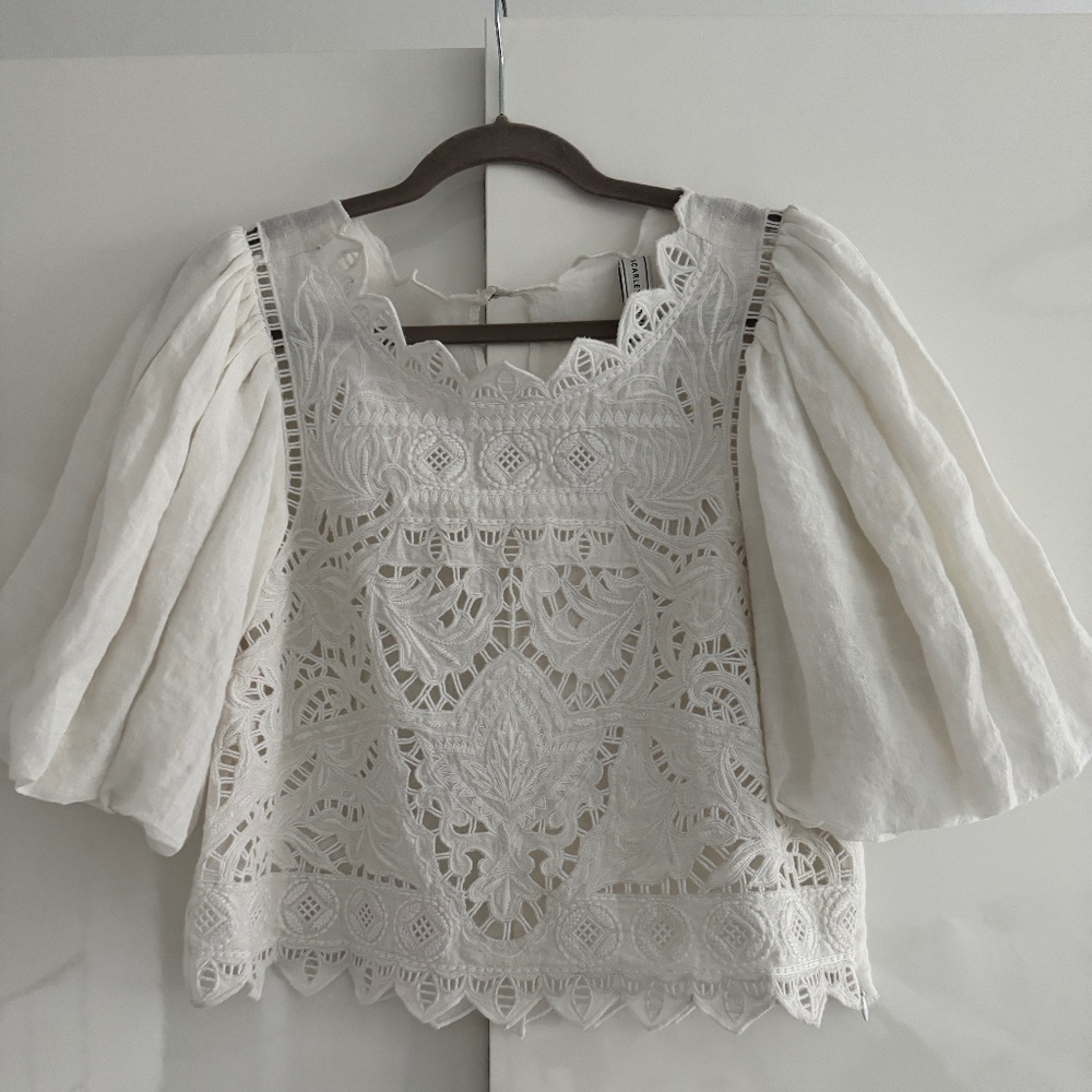 Scarlett Poppies Linen Embroidered Blouse